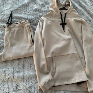 Men's Cream Hoodie and Joggers Set UNRL